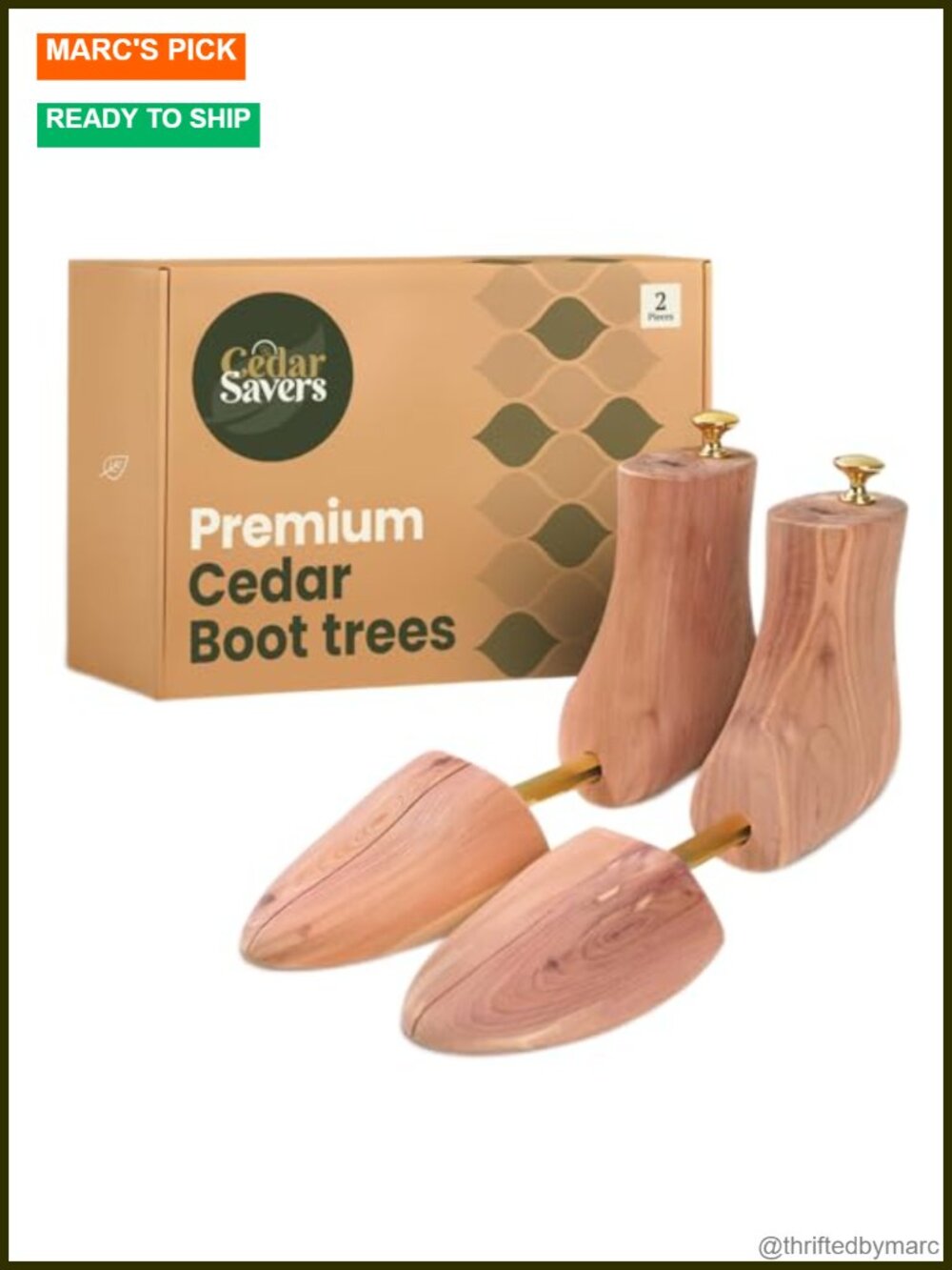 Aromatic Cedar Boot Tree Men's Size 7-13 US Made USA Storage Bag Included